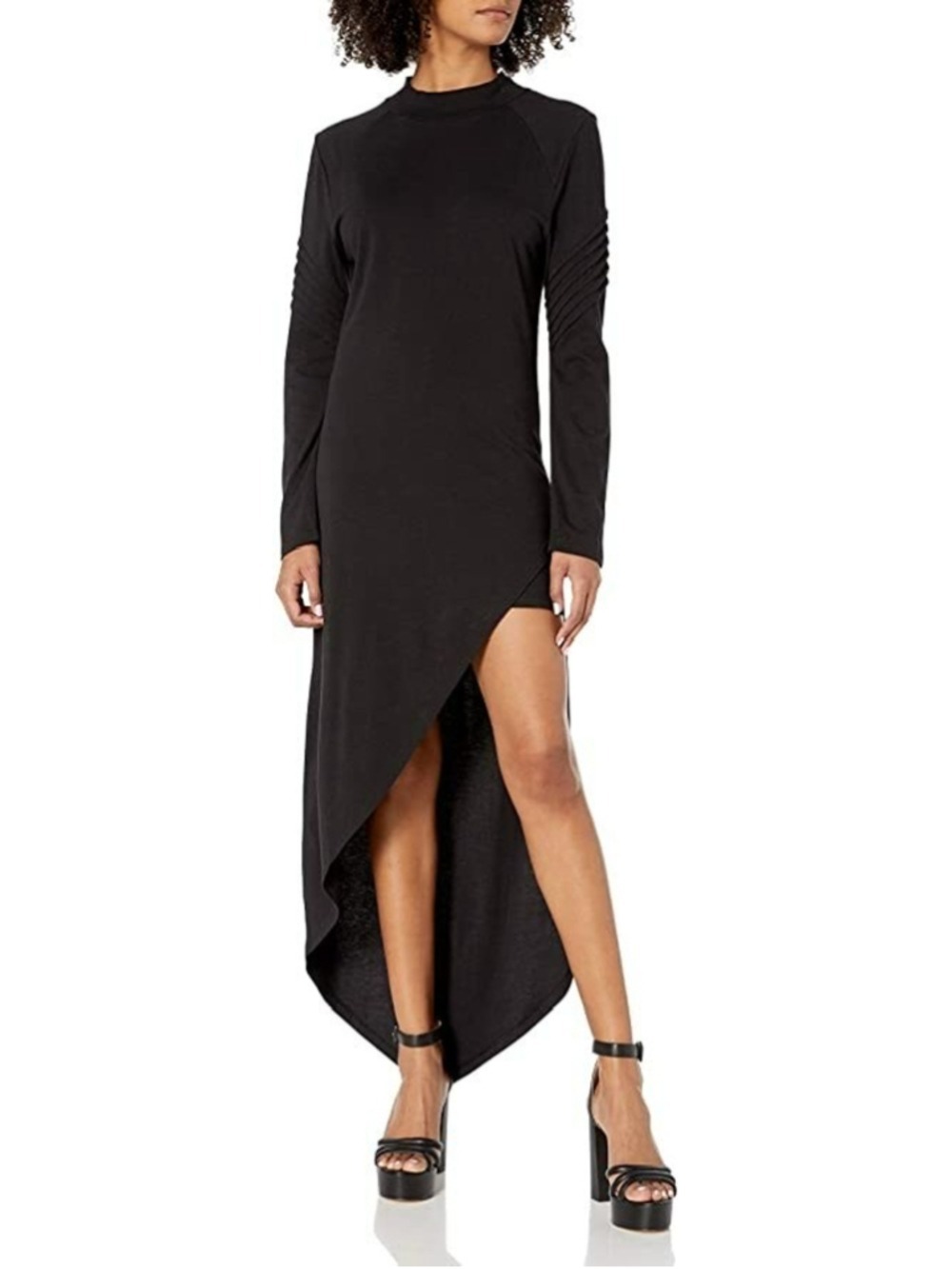 Jonny Cota Making the Cut Winning Asymmetrical Moto Dress Black L Bamboo